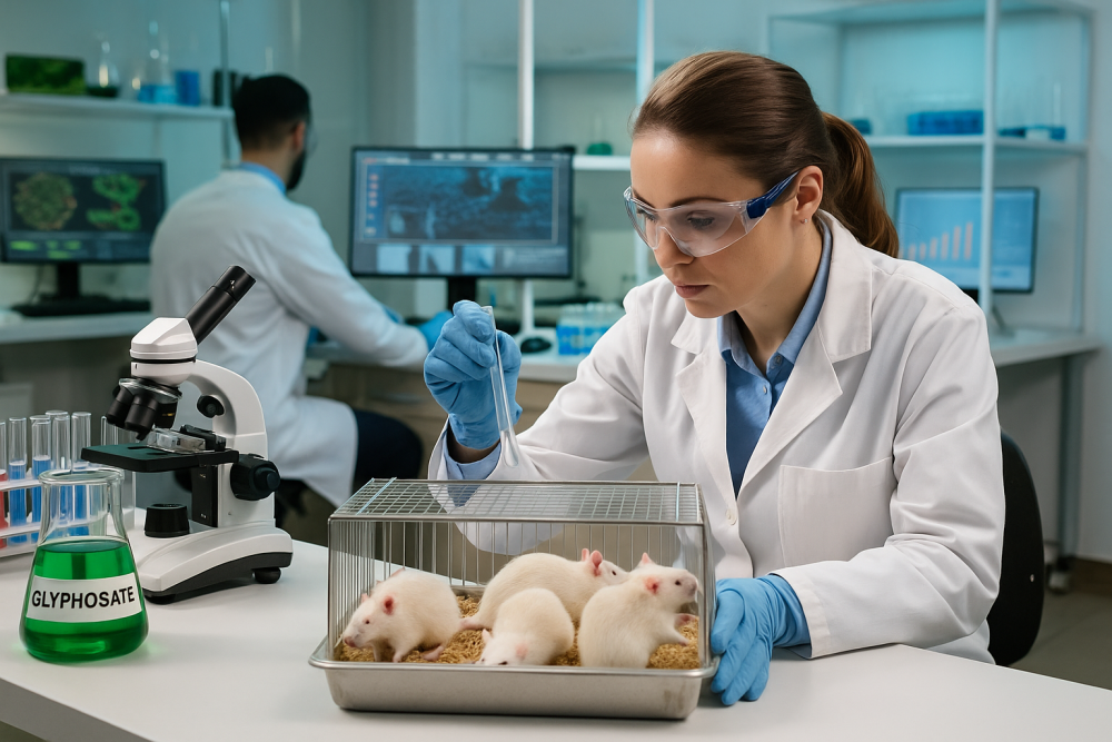 Glyfosate research on rats in laboratory