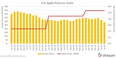 Falling prices and rising labour costs in the US