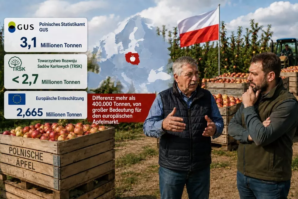 Diskussion &uuml;ber Umfang der polnischen Apfelernte